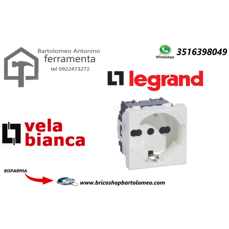 Presa Legrand Mosaic Bianca Con Morsetto – VDE 16A 250V – Confezione Da 1 Pezzo - Foto 3